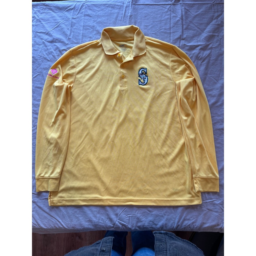 Core 365 Seattle Mariners Incident Response Team Long Sleeve Polo Yellow XL